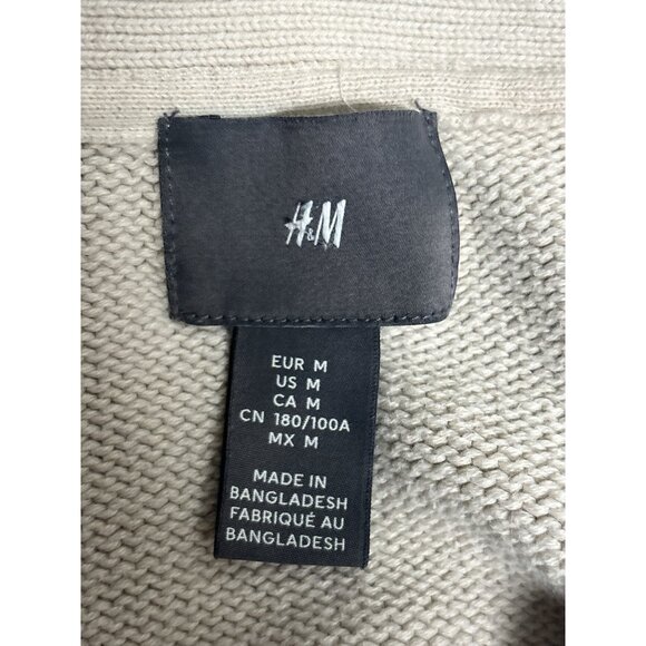 Grandpa core H&M Beige Button-Up Cardigan Sweater  Medium  V-Neck - Picture 3 of 5